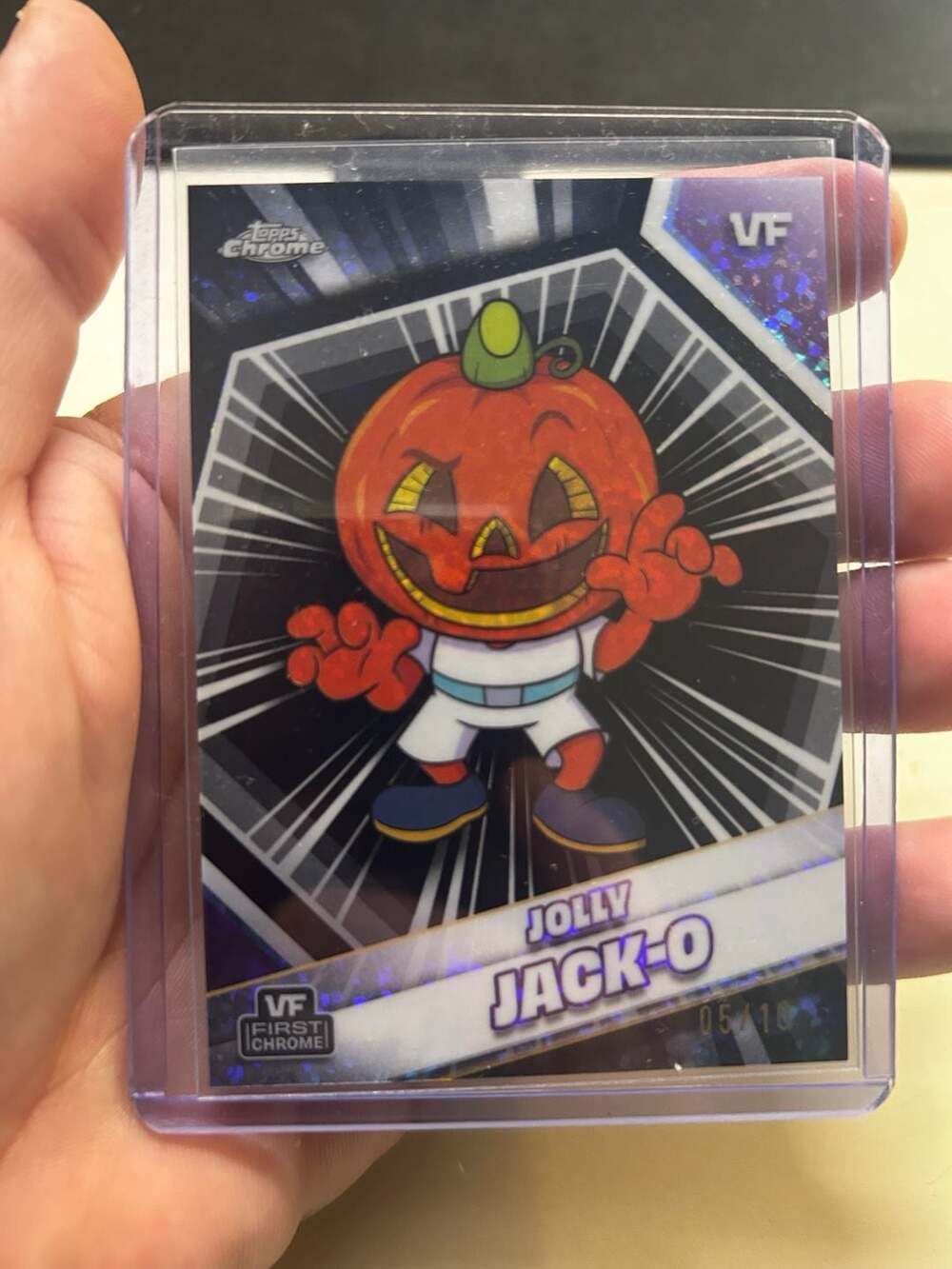 2026 Topps Chrome VeeFriends Jolly Jack-O Black Refractor 05/10 Super Rare